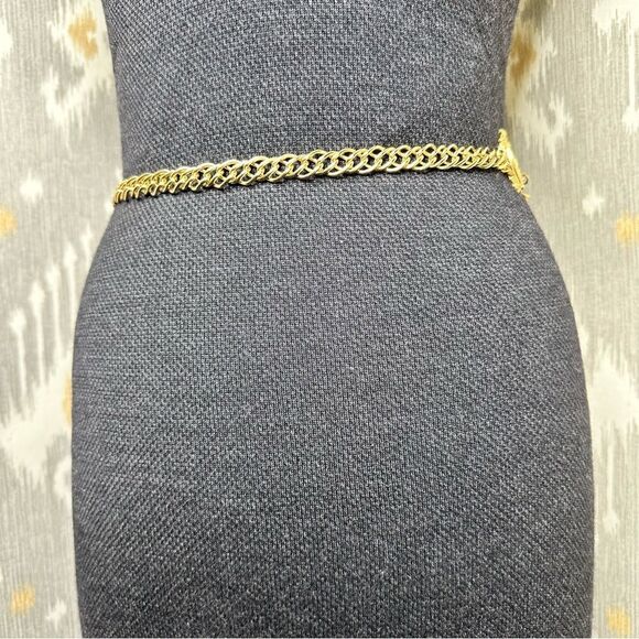 Ralph Lauren ~ Charcoal Cashmere Silk Bow Neck Pinpoint Knit Jersey Sheath Dress - Picture 5 of 16